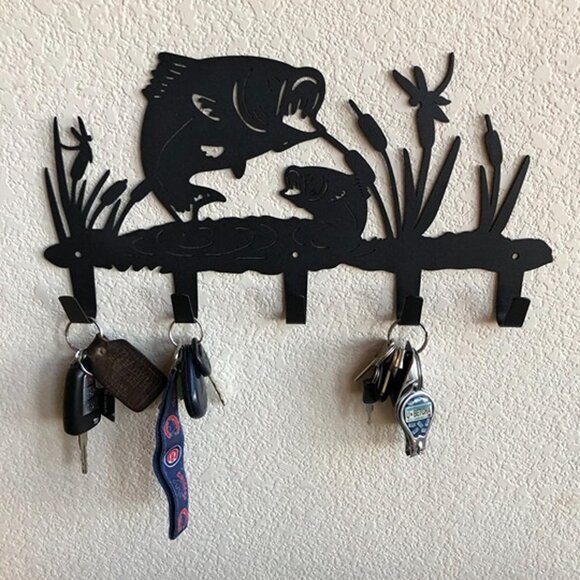 NEW Metal Fish Coat Hooks Wall Art Decor-Fish Hangers and Key Holder - Picture 6 of 9